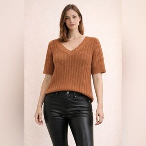 RACHEL Rachel Roy V-Neck Sweater - Tan